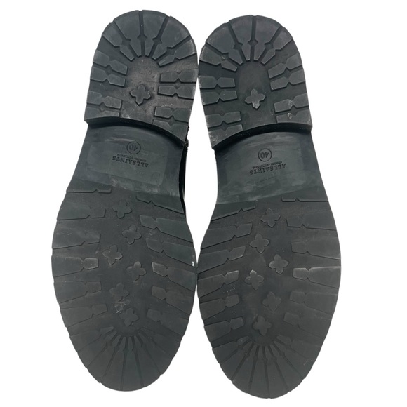 All Saints Donita Black Leather Croc Embossed Combat Moto Biker Boots Women’s 40 - Picture 12 of 16